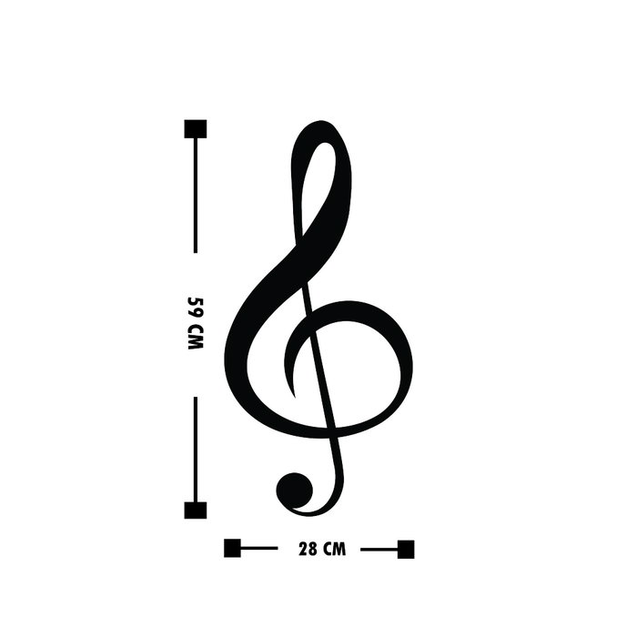 Wallity Treble Clef Escultura de pared Negra Wallity Treble Clef Escultura de pared Negra
